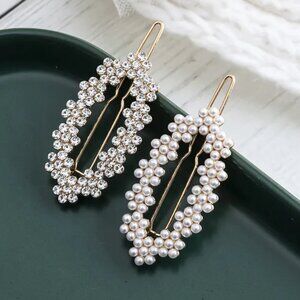 New 2 Women's Simple Style Solid Color Metal Plating Hair Clip